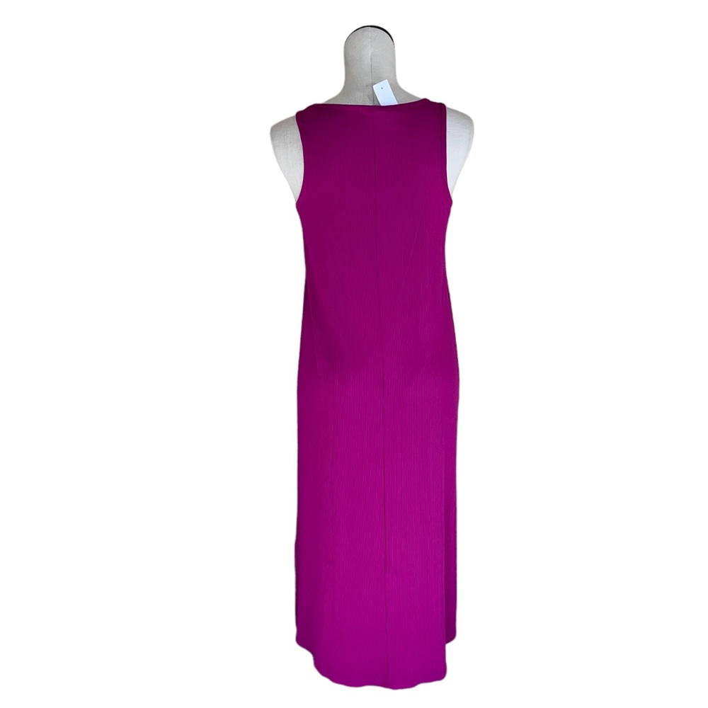 NWT LOFT RIBBED MAXI DRESS SIDE SLIT SMALL IN FUCHSIA Pink / Purple - Picture 4 of 6